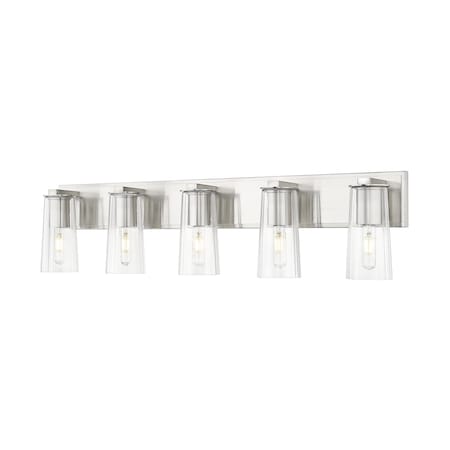Z-Lite Titus 5 Light Vanity, 40in. W x 9.5in. H, Brushed Nickel 826-5V-BN